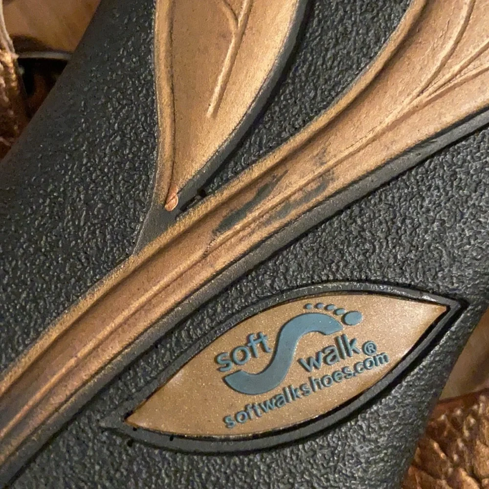 SoftWalk Bronze Strappy Shoes